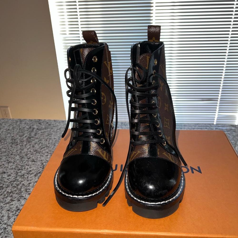 Louis Vuitton Black and Brown Ankle Boots
